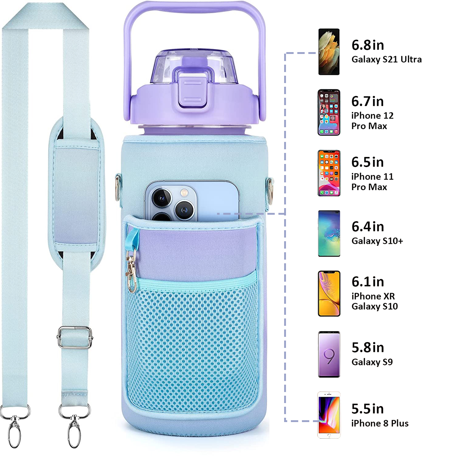 water bottle with strap